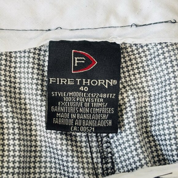 FireThorne Mens Golf Shorts Houndstooth Black White Size 40 Bermuda Outdoor Prep - Picture 9 of 16